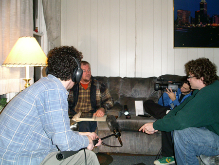 Crew filming with Wayne